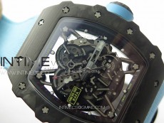 RM035-02 Forged Carbon Case KUF Best Edition Blue Crown on Blue Nylon Strap MIYOTA8215