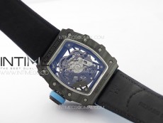 RM035-02 Forged Carbon Case KUF Best Edition Blue Crown on Blue Nylon Strap MIYOTA8215