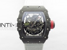 RM035-02 Forged Carbon Case KUF Best Edition Red Crown on Gray Nylon Strap MIYOTA8215