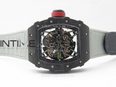 RM035-02 Forged Carbon Case KUF Best Edition Red Crown on Gray Nylon Strap MIYOTA8215