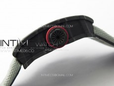 RM035-02 Forged Carbon Case KUF Best Edition Red Crown on Gray Nylon Strap MIYOTA8215