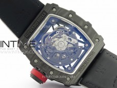 RM035-02 Forged Carbon Case KUF Best Edition Red Crown on Gray Nylon Strap MIYOTA8215