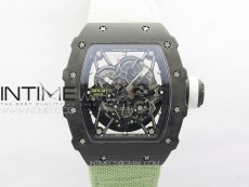 RM035-02 Forged Carbon Case KUF Best Edition White Crown on Green Nylon Strap MIYOTA8215