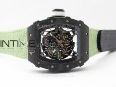 RM035-02 Forged Carbon Case KUF Best Edition White Crown on Green Nylon Strap MIYOTA8215