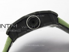 RM035-02 Forged Carbon Case KUF Best Edition White Crown on Green Nylon Strap MIYOTA8215