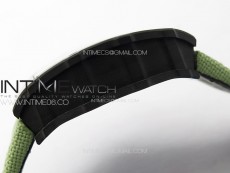 RM035-02 Forged Carbon Case KUF Best Edition White Crown on Green Nylon Strap MIYOTA8215