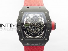 RM035-02 Forged Carbon Case KUF Best Edition Red Crown on Red Nylon Strap MIYOTA8215