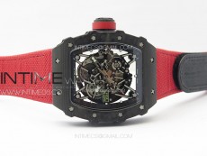 RM035-02 Forged Carbon Case KUF Best Edition Red Crown on Red Nylon Strap MIYOTA8215