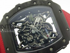 RM035-02 Forged Carbon Case KUF Best Edition Red Crown on Red Nylon Strap MIYOTA8215