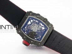 RM035-02 Forged Carbon Case KUF Best Edition Red Crown on Red Nylon Strap MIYOTA8215