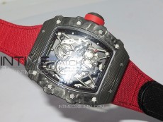 RM035-02 Forged Carbon Case KUF Best Edition Red Crown on Red Nylon Strap MIYOTA8215