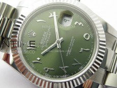 DateJust 41 126334 SS GMF 1:1 Best Edition Green Dial Arabic Markers on Oyster Bracelet