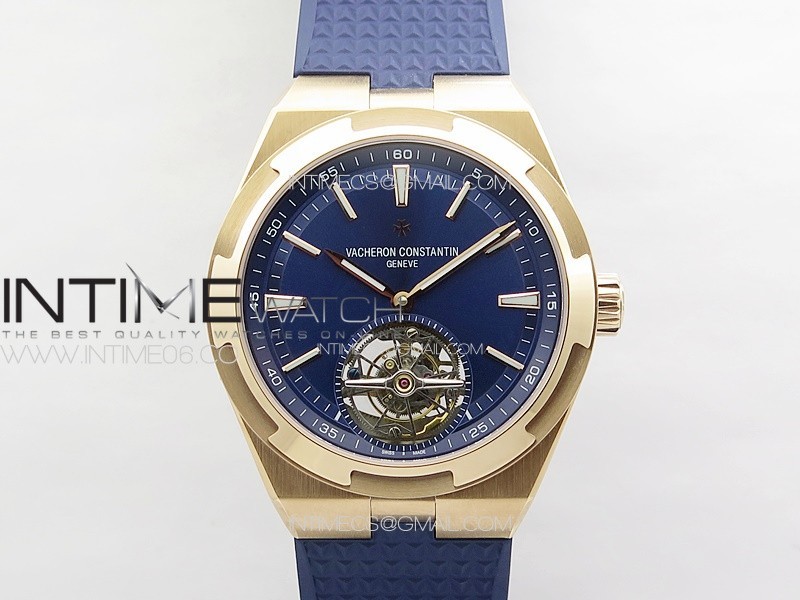 Overseas Tourbillon RG BBS Best Edition Blue Dial on Blue Rubber Strap Overseas Tourbillon RG BBS Best Edition Blue Dial on Blue Rubber Strap