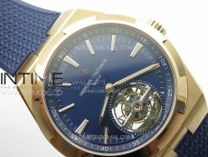 Overseas Tourbillon RG BBR Best Edition Blue Dial on Blue Rubber Strap