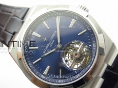 Overseas Tourbillon SS BBR Best Edition Blue Dial on Blue Leather Strap