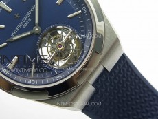 Overseas Tourbillon SS BBR Best Edition Blue Dial on Blue Rubber Strap