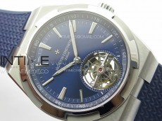 Overseas Tourbillon SS BBR Best Edition Blue Dial on Blue Rubber Strap