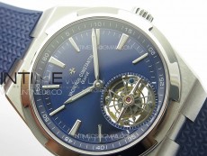 Overseas Tourbillon SS BBR Best Edition Blue Dial on Blue Rubber Strap
