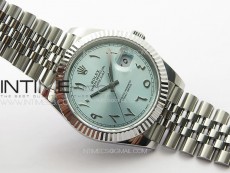 DateJust 41 126334 SS GMF 1:1 Best Edition Ice Blue Dial Arabic Markers on Jubilee Bracelet