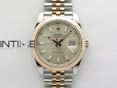 DateJust 41 126334 SS/RG GMF 1:1 Best Edition Silver Fluted Dial on SS/RG Jubilee Bracelet