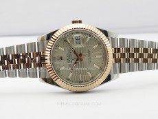 DateJust 41 126334 SS/RG GMF 1:1 Best Edition Silver Fluted Dial on SS/RG Jubilee Bracelet