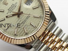 DateJust 41 126334 SS/RG GMF 1:1 Best Edition Silver Fluted Dial on SS/RG Jubilee Bracelet