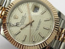 DateJust 41 126334 SS/RG GMF 1:1 Best Edition Silver Fluted Dial on SS/RG Jubilee Bracelet