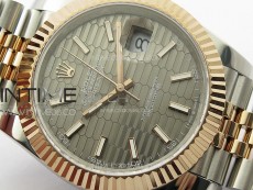 DateJust 41 126334 SS/RG GMF 1:1 Best Edition Gray Fluted Dial on SS/RG Jubilee Bracelet