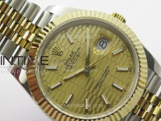DateJust 41 126334 SS/YG GMF 1:1 Best Edition Gold Fluted Dial on SS/YG Jubilee Bracelet