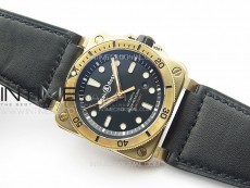 BR 03-92 Diver Bronzo B12 1:1 Best Edition Black Dial on Leather Strap MIYOTA 9015 (Free Rubber Strap And Tool)