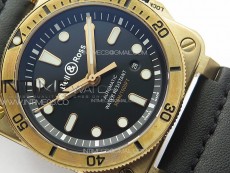 BR 03-92 Diver Bronzo B12 1:1 Best Edition Black Dial on Leather Strap MIYOTA 9015 (Free Rubber Strap And Tool)