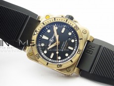 BR 03-92 Diver Bronzo B12 1:1 Best Edition Black Dial on Rubber Strap MIYOTA 9015 (Free Leather Strap And Tool)