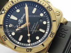 BR 03-92 Diver Bronzo B12 1:1 Best Edition Black Dial on Rubber Strap MIYOTA 9015 (Free Leather Strap And Tool)