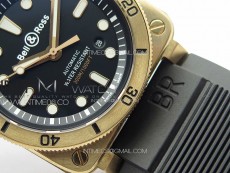 BR 03-92 Diver Bronzo B12 1:1 Best Edition Black Dial on Rubber Strap MIYOTA 9015 (Free Leather Strap And Tool)
