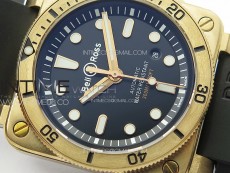 BR 03-92 Diver Bronzo B12 1:1 Best Edition Black Dial on Rubber Strap MIYOTA 9015 (Free Leather Strap And Tool)