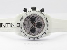 Daytona White Ceramic 5GF Best Edition Meteorite Dial on White Rubber Strap A7750