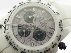 Daytona White Ceramic 5GF Best Edition Meteorite Dial on White Rubber Strap A7750