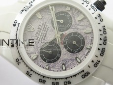 Daytona White Ceramic 5GF Best Edition Meteorite Dial on White Rubber Strap A7750