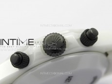 Daytona White Ceramic 5GF Best Edition Black Didmonds Dial on White Rubber Strap A7750