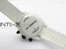 Daytona White Ceramic 5GF Best Edition Black Didmonds Dial on White Rubber Strap A7750