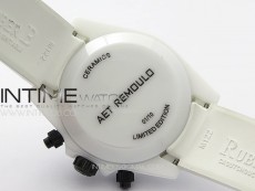 Daytona White Ceramic 5GF Best Edition Black Didmonds Dial on White Rubber Strap A7750