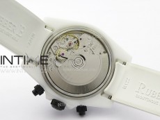 Daytona White Ceramic 5GF Best Edition Black Didmonds Dial on White Rubber Strap A7750