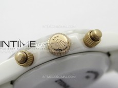 Daytona White Ceramic 5GF Best Edition White/RG Dial on White Rubber Strap A7750