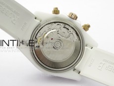 Daytona White Ceramic 5GF Best Edition White/RG Dial on White Rubber Strap A7750