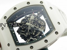 RM055 Real Ceramic Case KUF Best Edition Black Crown on White Rubber Strap MIYOTA8215
