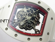 RM055 Real Ceramic Case KUF Best Edition Red Crown on White Rubber Strap MIYOTA8215