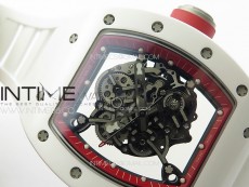 RM055 Real Ceramic Case KUF Best Edition Red Crown on White Rubber Strap MIYOTA8215