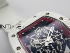 RM055 Real Ceramic Case KUF Best Edition Red Crown on White Rubber Strap MIYOTA8215