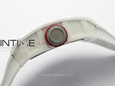 RM055 Real Ceramic Case KUF Best Edition Red Crown on White Rubber Strap MIYOTA8215