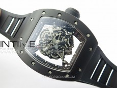 RM055 Real Ceramic Case KUF Best Edition Black Crown on Black Rubber Strap MIYOTA8215